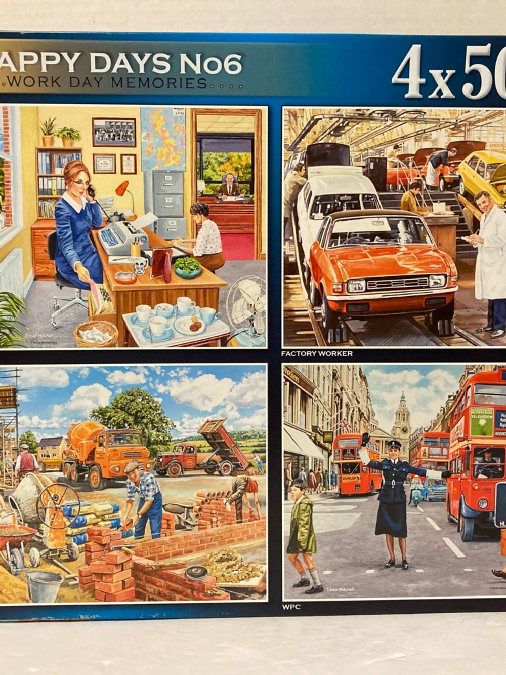 Happy Days No 6 Work Day Memories 4 x 500pc Jigsaw Puzzle Ravensburger Complete